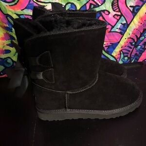 UGG Black Winter Boots with Bow